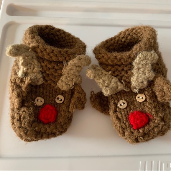 MudPie Reindeer Booties - Picture 1 of 3